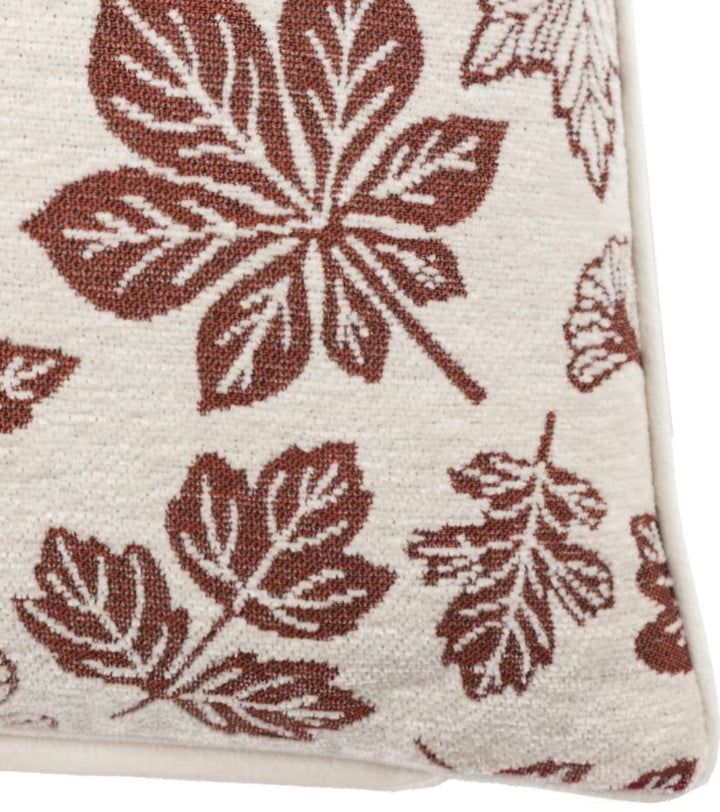 Autumn Leaf Chenille Cushion/cream