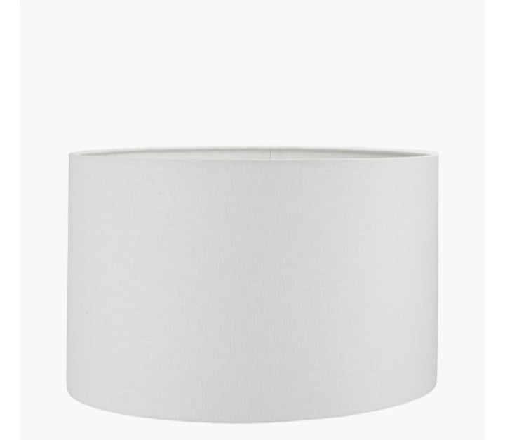 Kali Textured Dot Grey Stoneware Table Lamp Base with Lino 30cm White Self Lined Linen Cylinder Lampshade