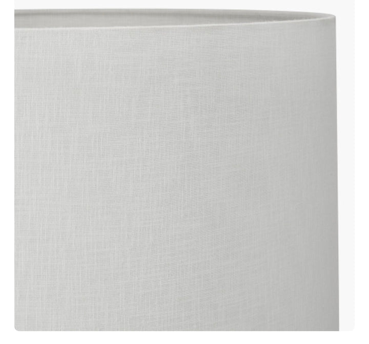 Kali Textured Dot Grey Stoneware Table Lamp Base with Lino 30cm White Self Lined Linen Cylinder Lampshade