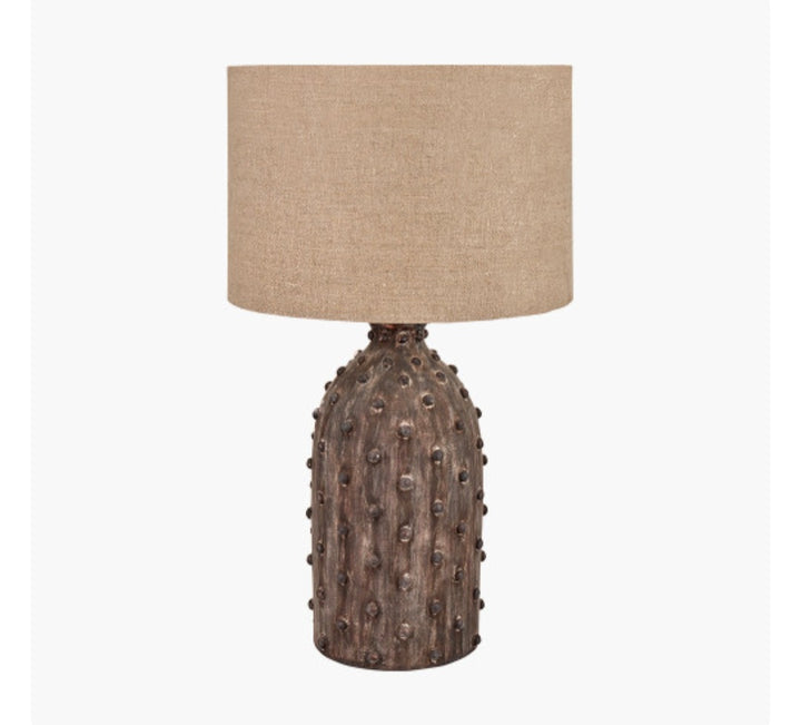 Kali Textured Dot Grey Stoneware Table Lamp Base