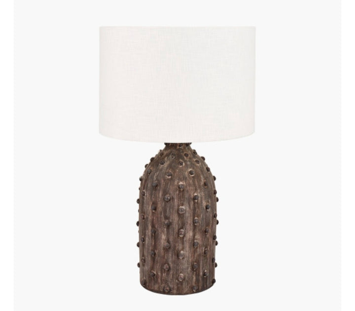 Kali Textured Dot Grey Stoneware Table Lamp Base