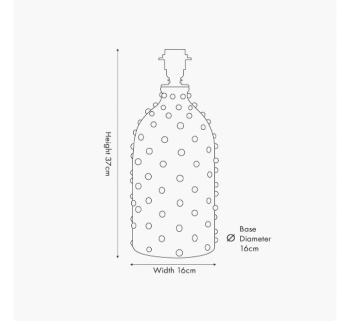 Kali Textured Dot Grey Stoneware Table Lamp Base