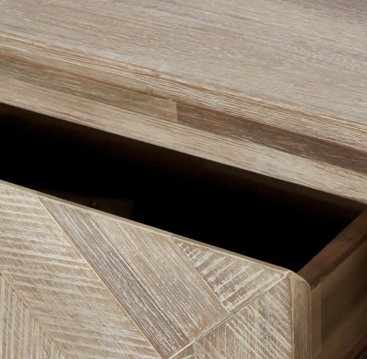 Marca Sand Wash Acacia Wood and Black Metal 1 Drawer Console/Free Delivery