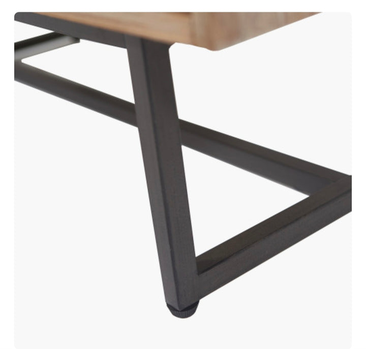 Marca Sand Wash Acacia Wood and Black Metal 3 Drawer Unit/ Scandi /Free Delivery