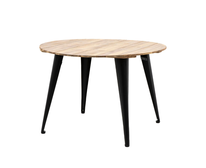 Ponza Round Dining Table Acacia and black metal /Free delivery