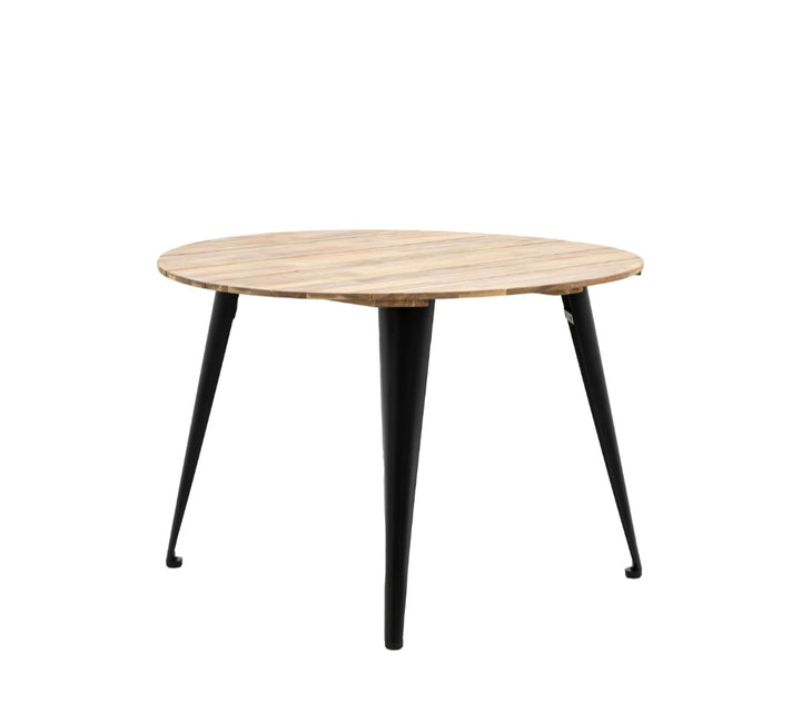 Ponza Round Dining Table Acacia and black metal /Free delivery