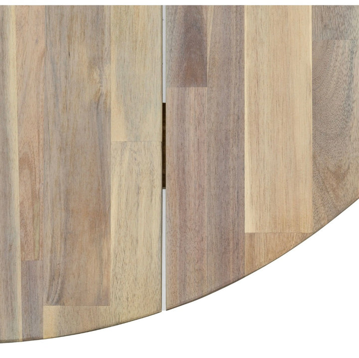 Ponza Round Dining Table Acacia and black metal /Free delivery