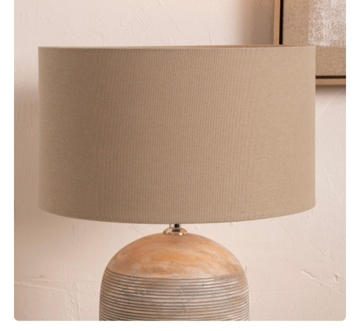 Henry 45cm Taupe Handloom Cylinder Lampshade