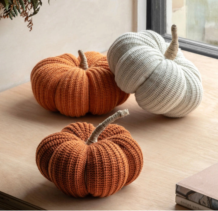 Autumn Knitted Pumpkin Rust