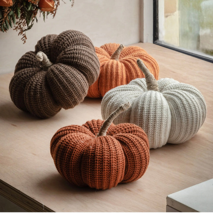 Autumn Knitted Pumpkin Rust