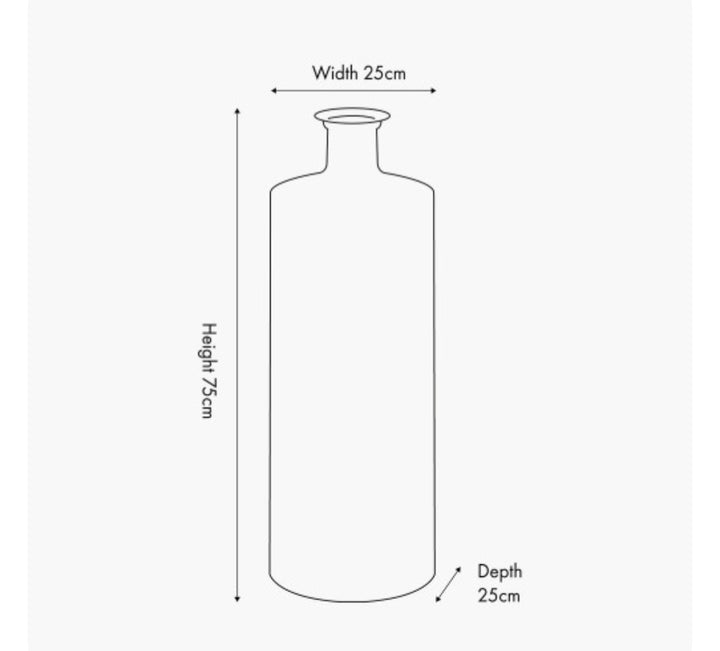 Clear Recycled Glass Tall Bottle Vase