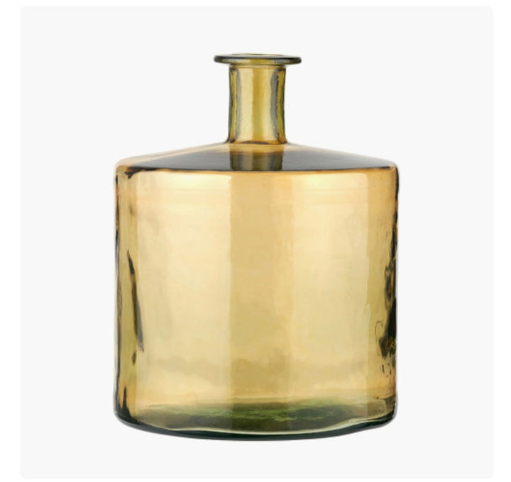 Amber Recycled Glass Bottle Vase