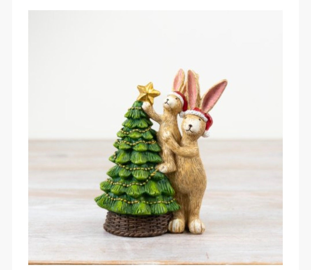 Christmas Rabbit Tree Ornament, 14cm