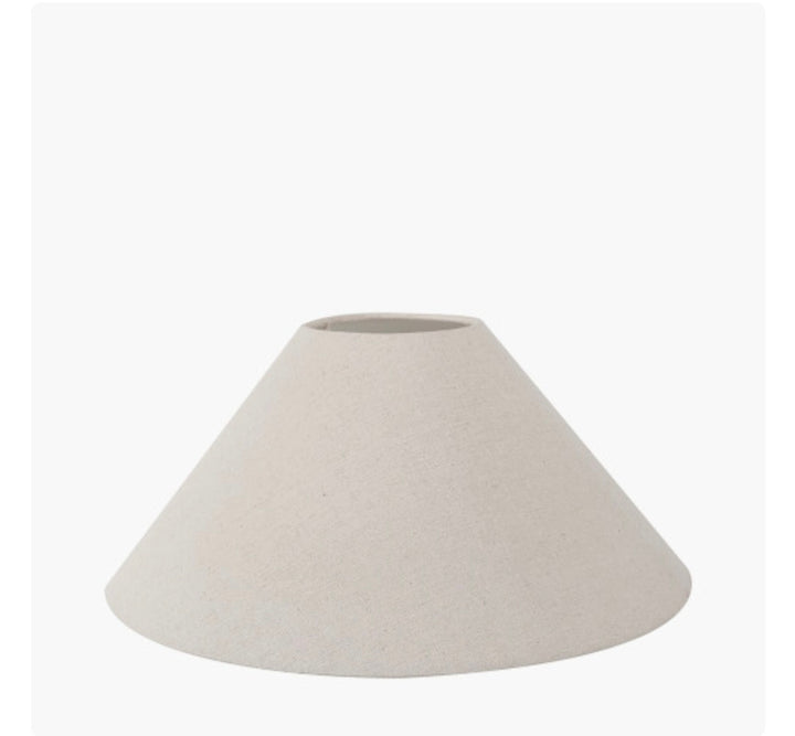 Barbier White Art Deco Fan Ceramic Table Lamp Base with Harley 45cm Slubby Hopsack Empire Lampshade