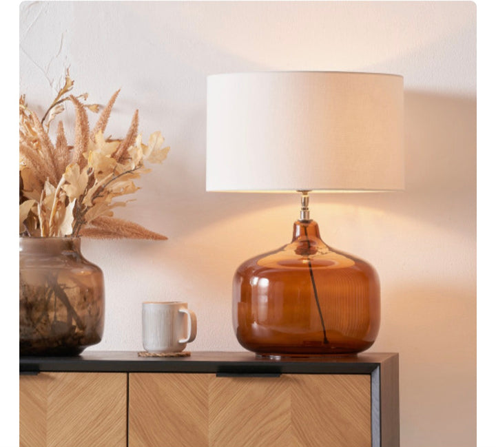 Corby Amber Glass Table Lamp Base