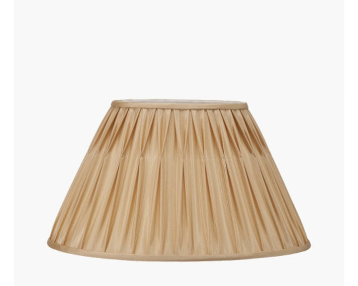 Garbo 45cm Gold Silk Mix Pinch Pleat Tapered Lampshade