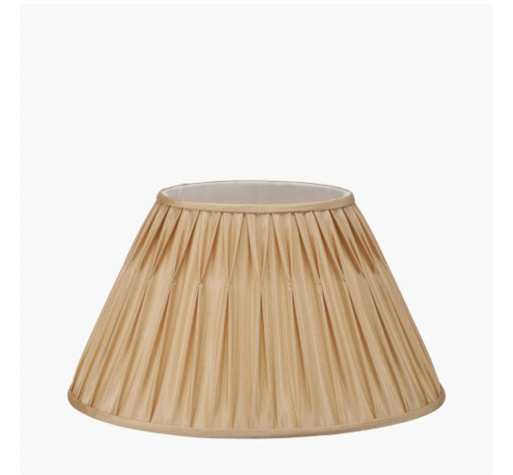 Garbo 45cm Gold Silk Mix Pinch Pleat Tapered Lampshade