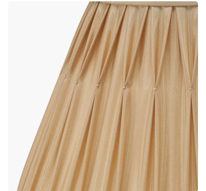Garbo 15cm Gold Silk Mix Pinch Pleat Tapered Candle Clip Lampshade