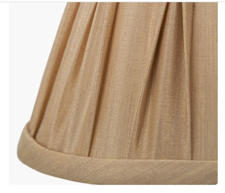 Garbo 15cm Gold Silk Mix Pinch Pleat Tapered Candle Clip Lampshade