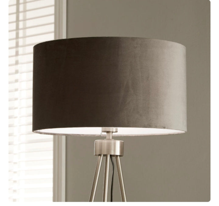 Houston Brushed Silver Metal Tripod Floor Lamp 159cm
