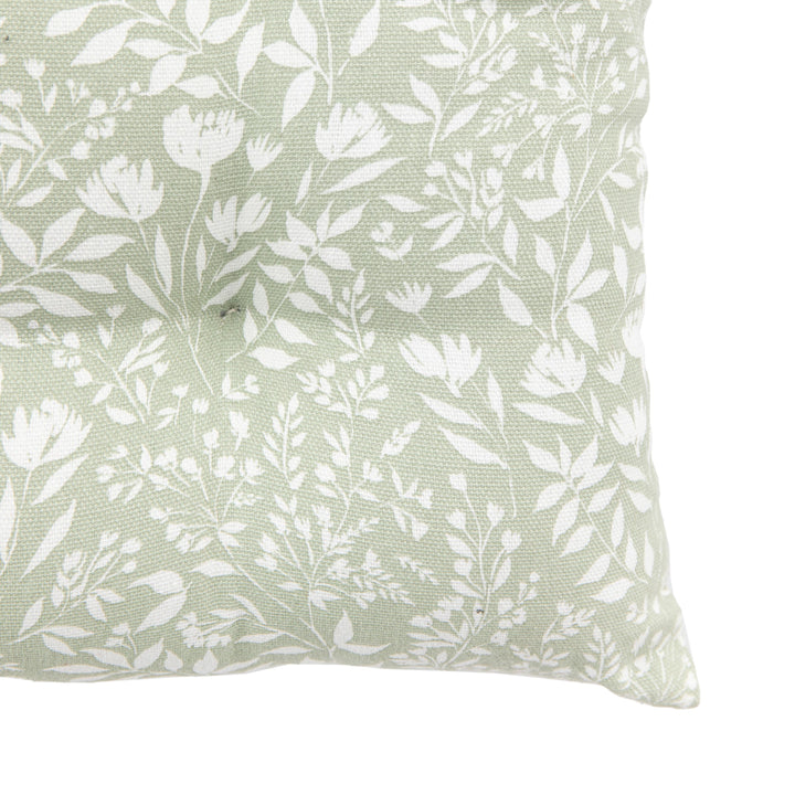 Sage Floral Reversible Seat Pad 2pk