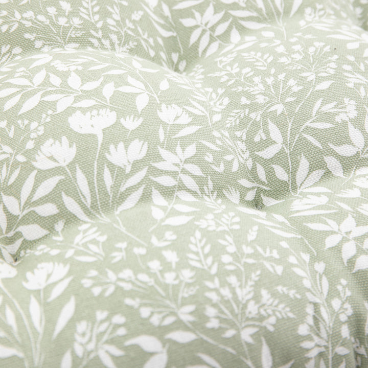 Sage Floral Reversible Seat Pad 2pk