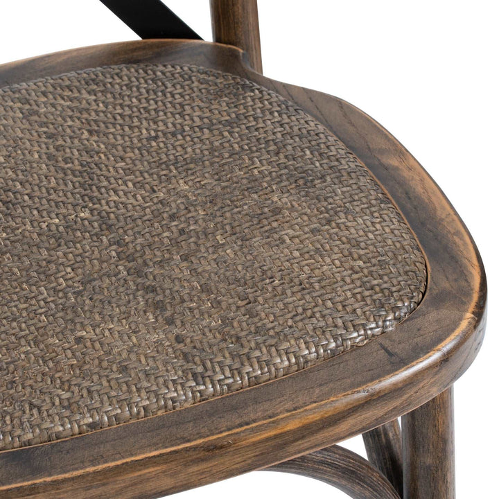 Cross Back Oak Dining Chair x 2