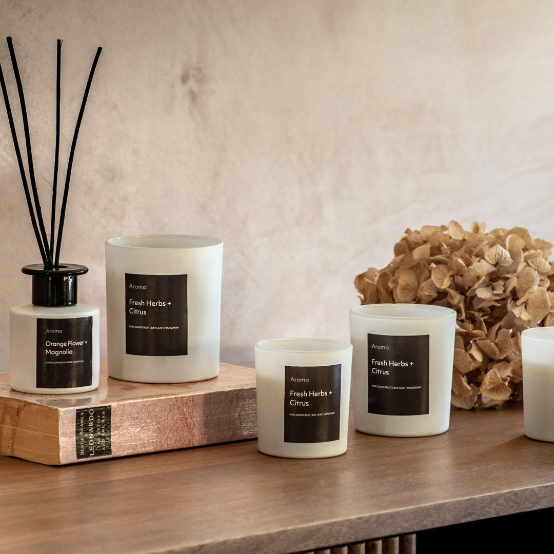 Fresh Herbs and Citrus Large Candle  by Aroma