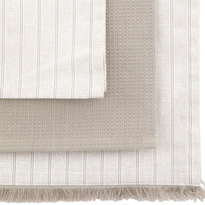 Natural Stripe Tea towel 3pk