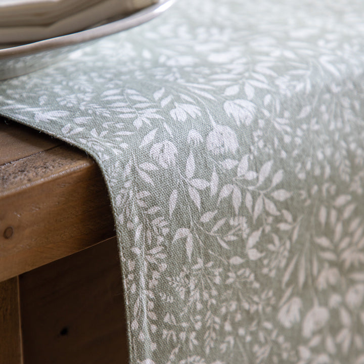 Sage Floral Table Runner