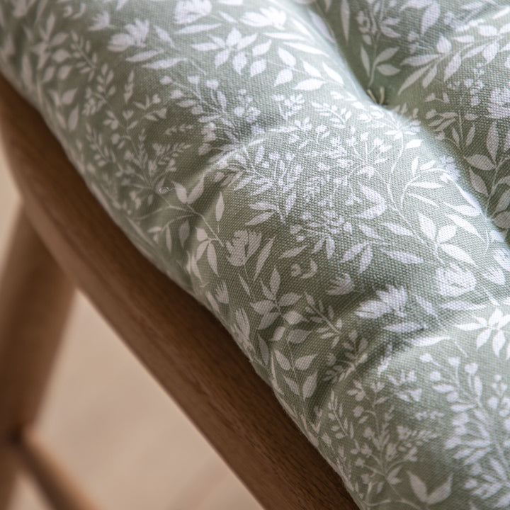 Sage Floral Reversible Seat Pad 2pk