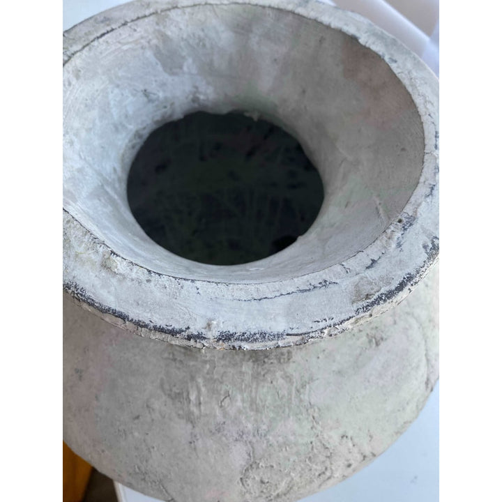 Darcy antique white stone vase