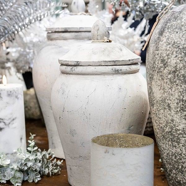 Bloomville Large Stone Ginger Jar  - Home Pieces