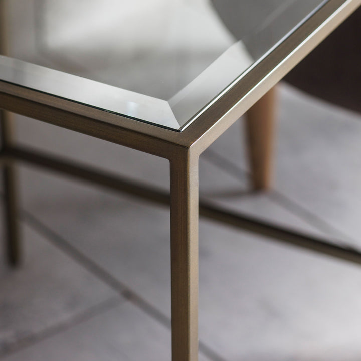 Roma Bronze Square Glass Top Side Table