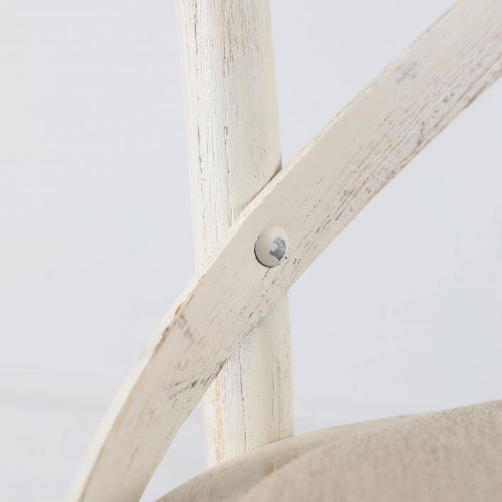 Distressed White Café Chair x 2