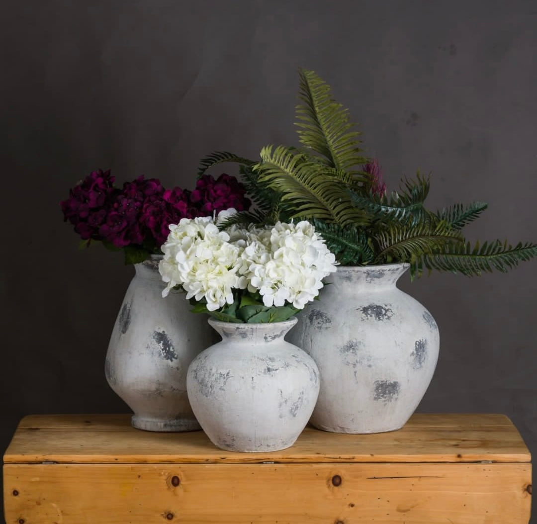 Downton Large Antique White Vase