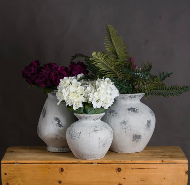 Downton Large Antique White Vase