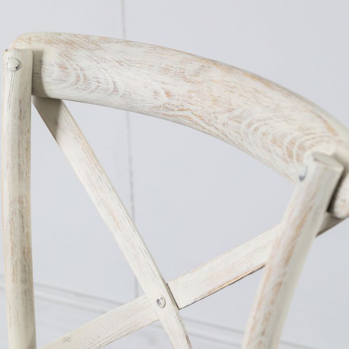 Distressed White Café Chair x 2