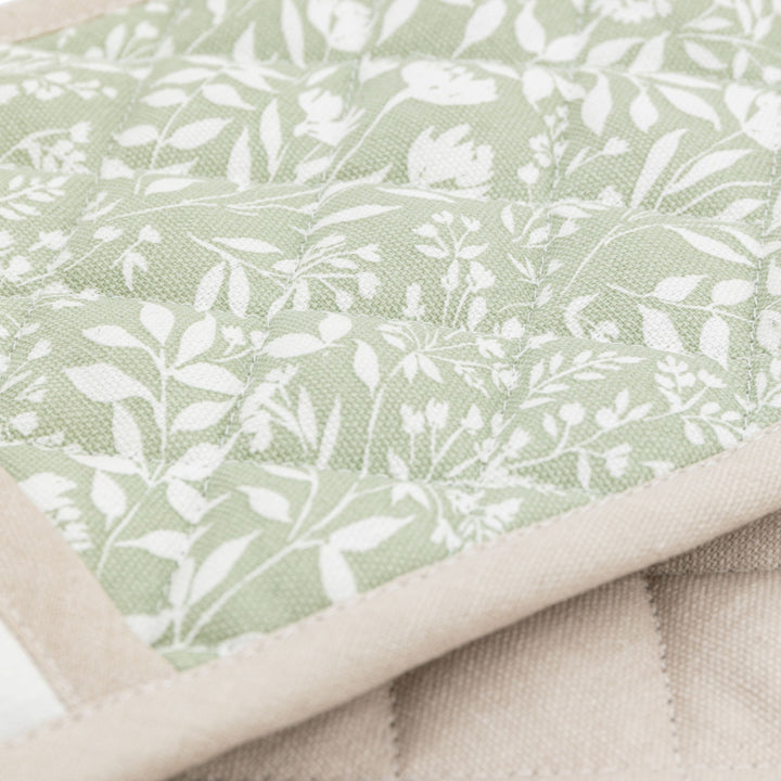 Sage Floral Oven Glove
