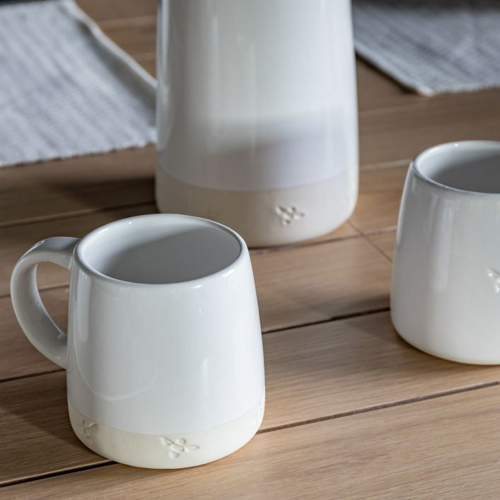 Stoneware Bee Jug White