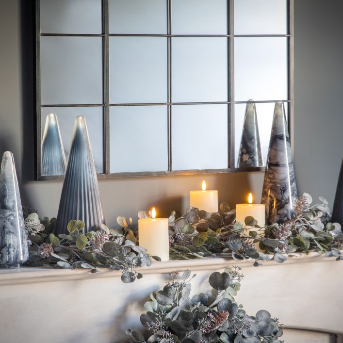 White Luxury LED Rustic Candle Set Of 3