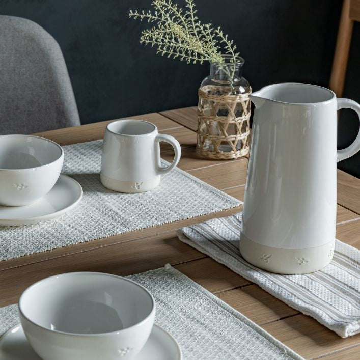 Stoneware Bee Jug White