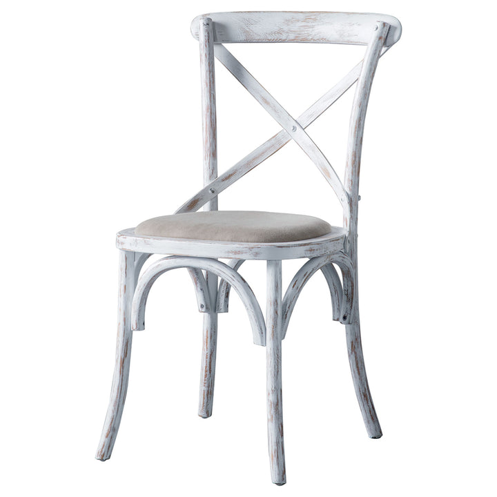 Distressed White Café Chair x 2