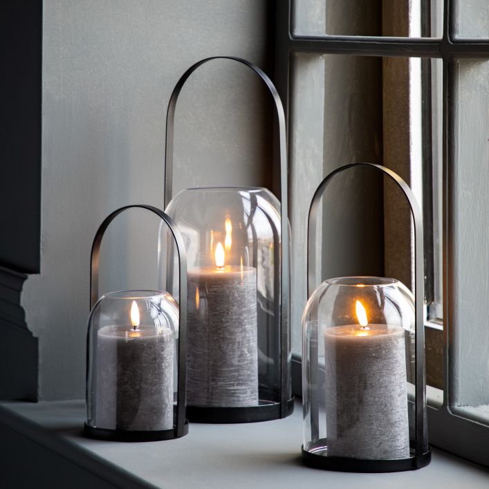 Slate LED Candle Rustic Set of 3