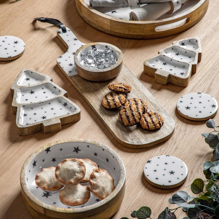 Small Starry Xmas Tree Nibbles Platter