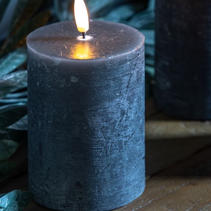 Slate LED Candle Rustic Set of 3