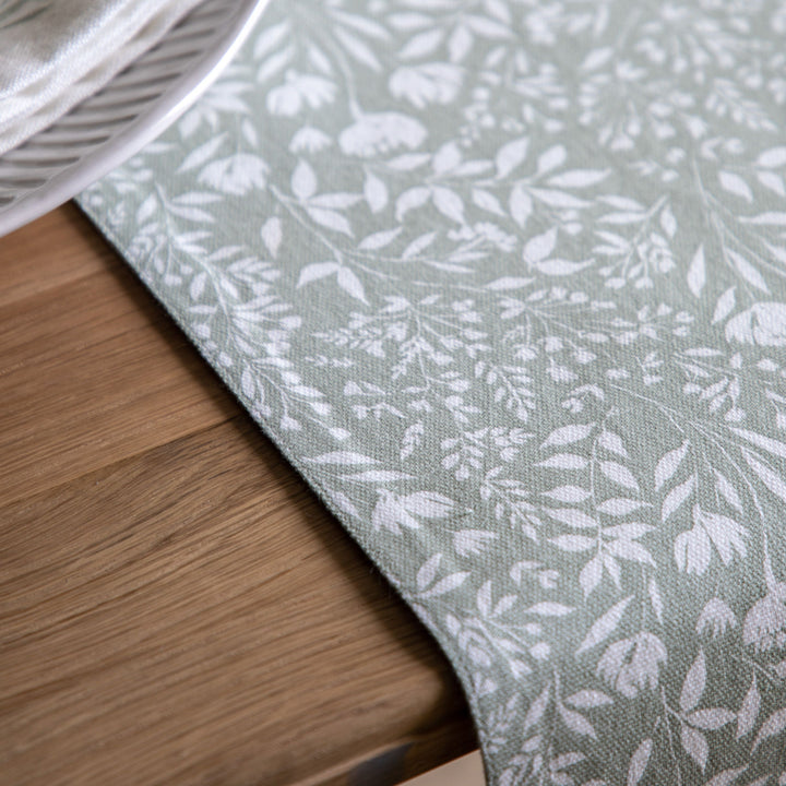 Sage Floral Table Runner 180cm