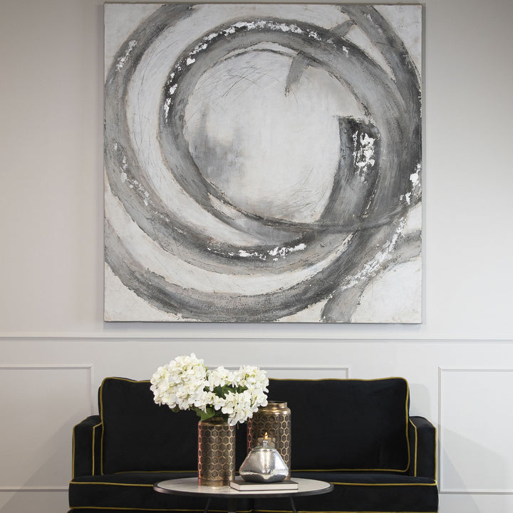 Swirl Grey Hand Painted Canvas