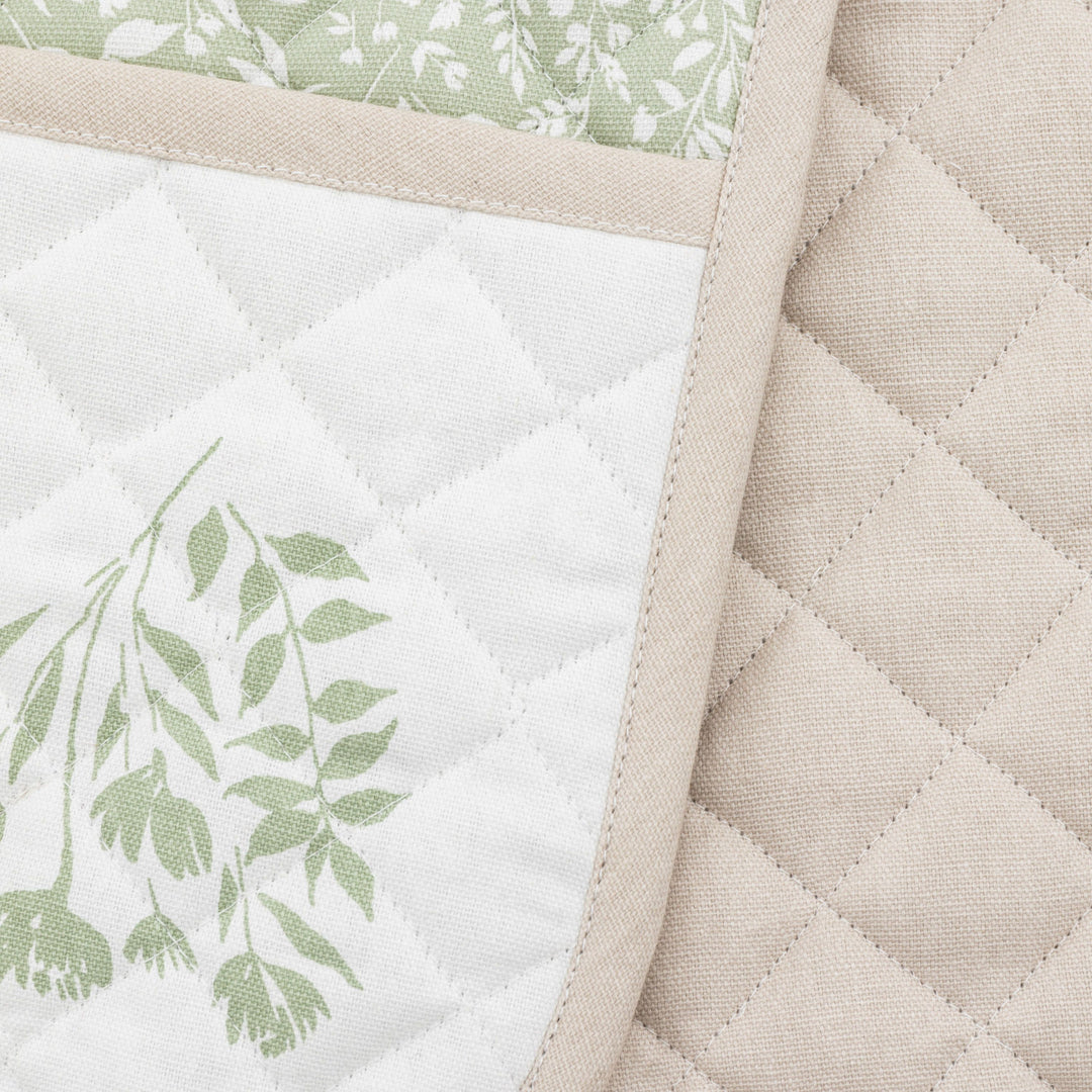 Sage Floral Oven Glove