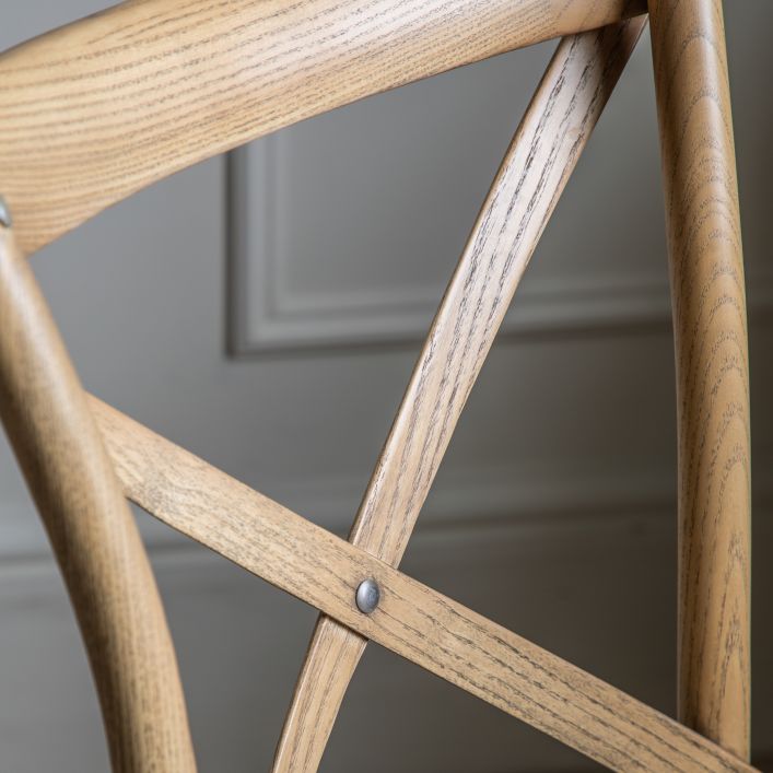 Natural Cross Back Dining Chair (2pk)